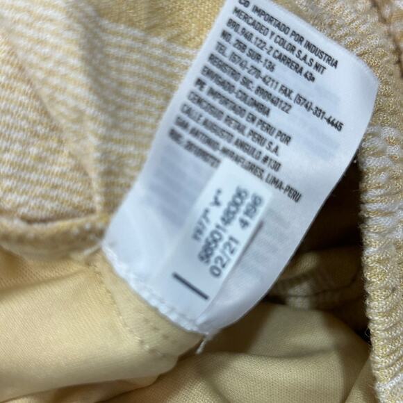 American Eagle Linen Blend Ruffle Runner Shorts Yellow Striped Size Small - Picture 11 of 13